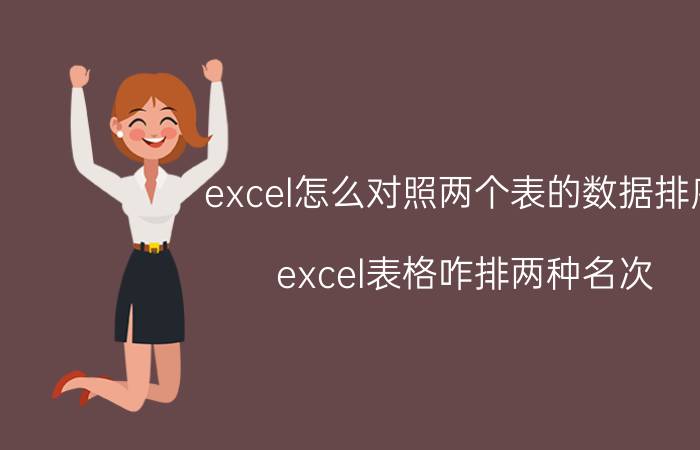 excel怎么对照两个表的数据排序 excel表格咋排两种名次？